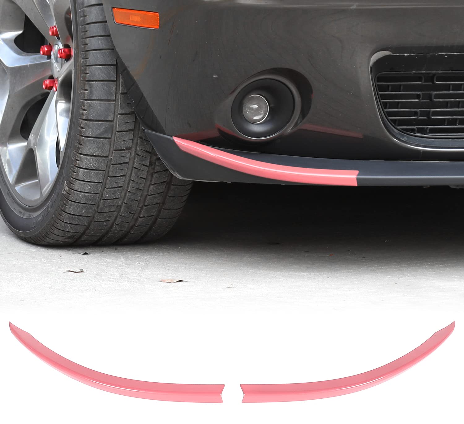 Voodonala Dodge Challenger 2015-2023 Front Bumper Lip Splitter Protector Cover Compatible For Dodge Challenger 2015-2023(Pink, S