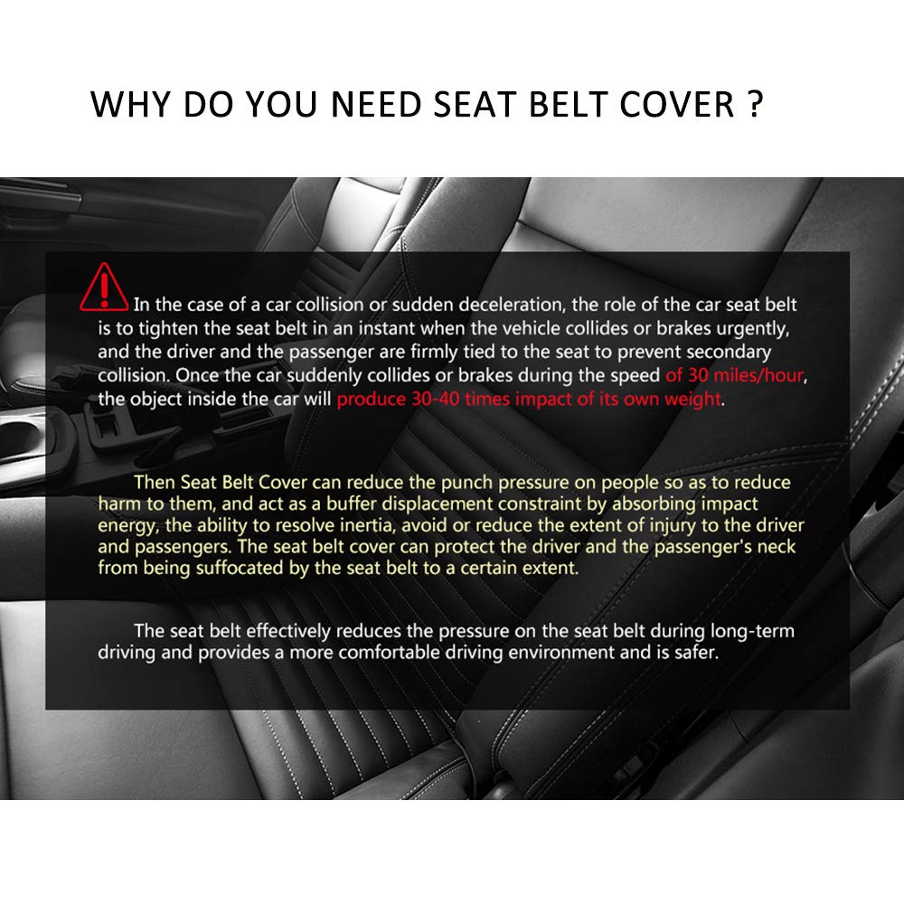 Car Seat Belt Pads Cover, 2 Pack Seat Belt Shoulder Strap Covers Protector To Release Stress To Your Neck And Shoulder For A Safety Driving (Purple)