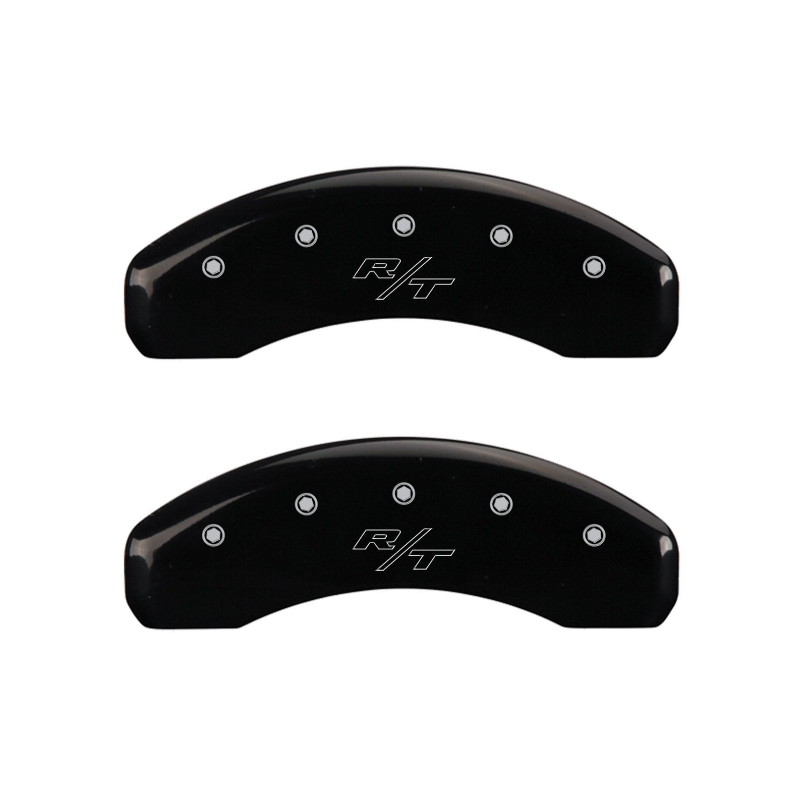 Mgp Caliper Covers 12197Srtrbk Black Powder Coat Finish Front And Rear Caliper Cover, Set Of 4 (Vintage Style/Rt Silver Characte