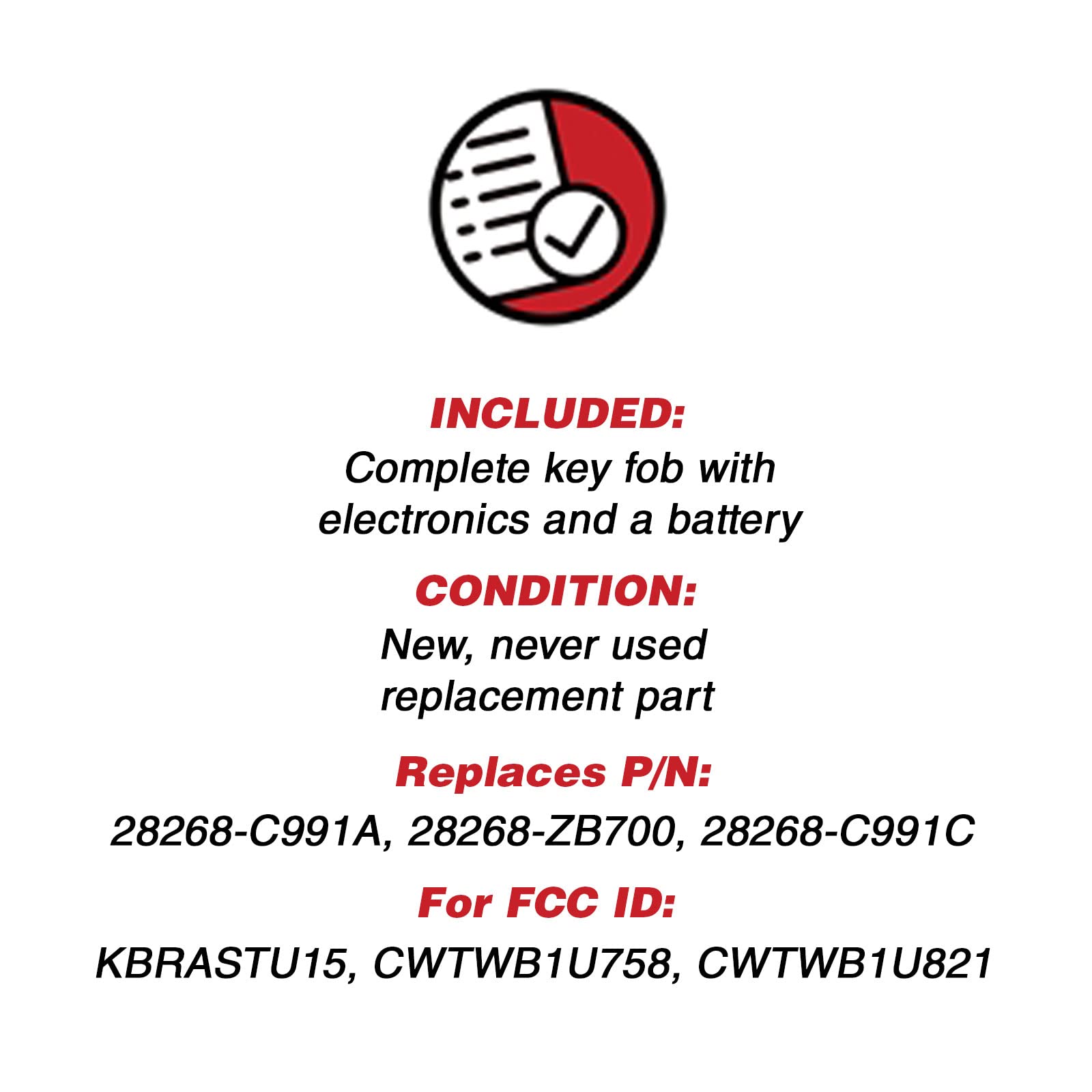 Keylessoption Keyless Entry Remote Control Car Key Fob Replacement For Kbrastu15-Red