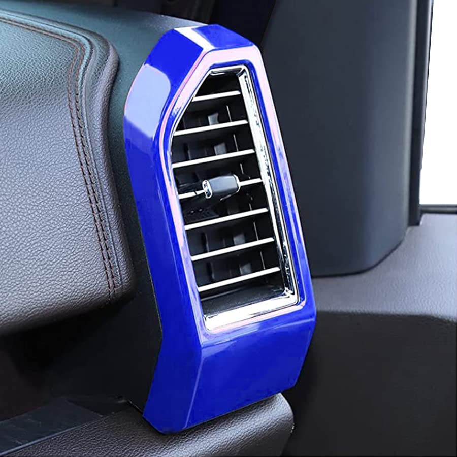 Keptrim For F-150 Abs Blue Dash Air Conditioner Outlet Vent Trim For 2015-2020 Ford F150, 3Pcs