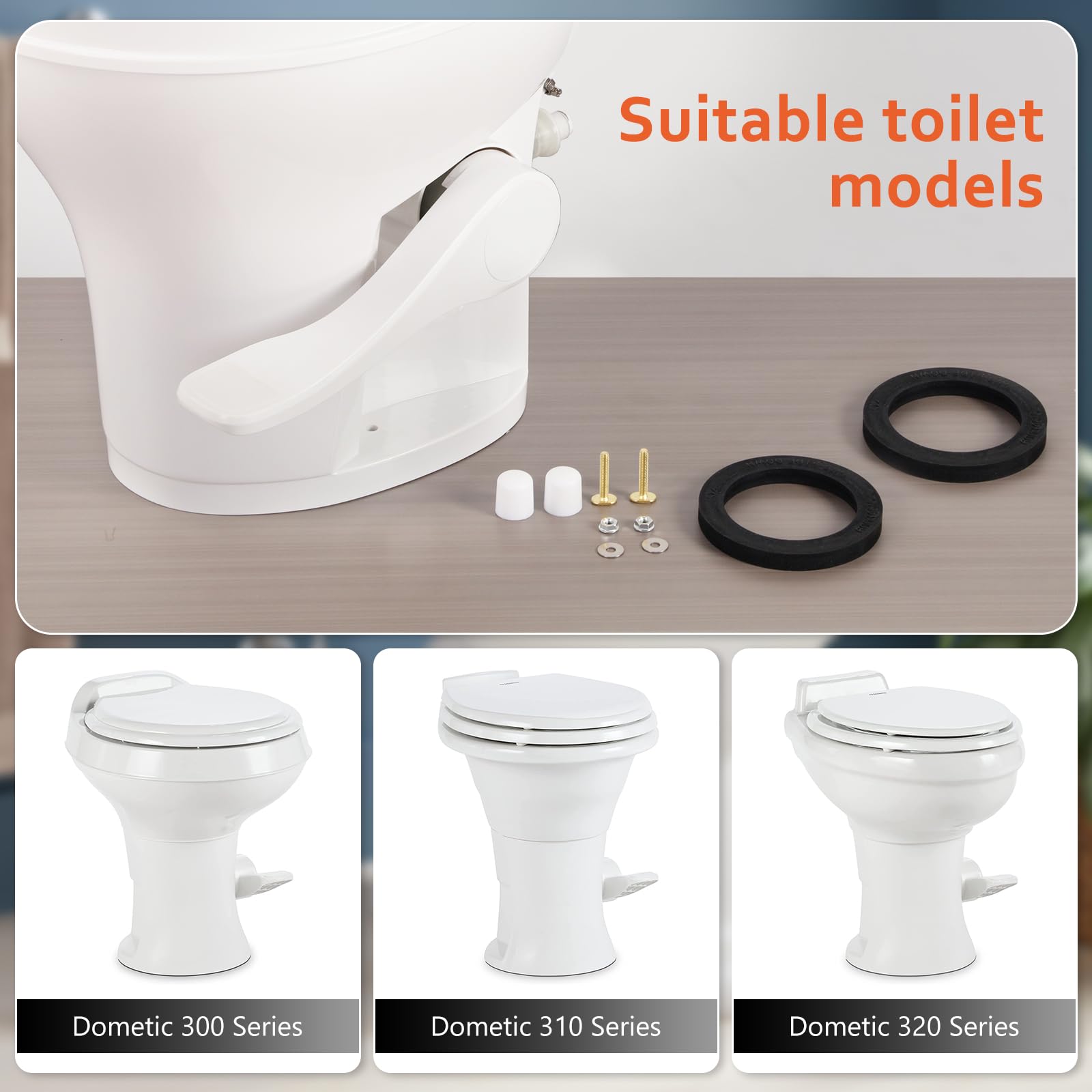 Boeemi 2-Pack Rv Toilet Seal Compatible With Camper 300 310 320 Series Rv Toilets Parts, Rv Toilet Seal Kit For Replacement Part