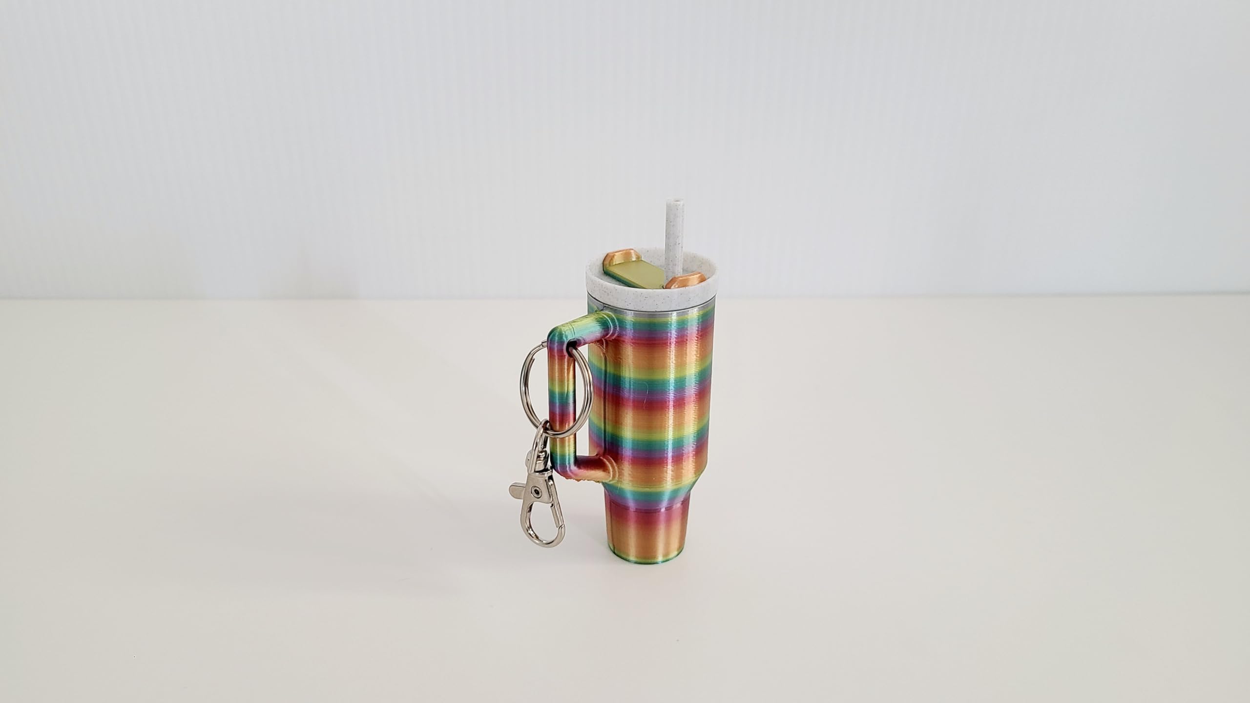Miniature Tumbler Replica Keychain - 3D Printed Desk Accessory Home Decor (3 Pack: Rainbow)