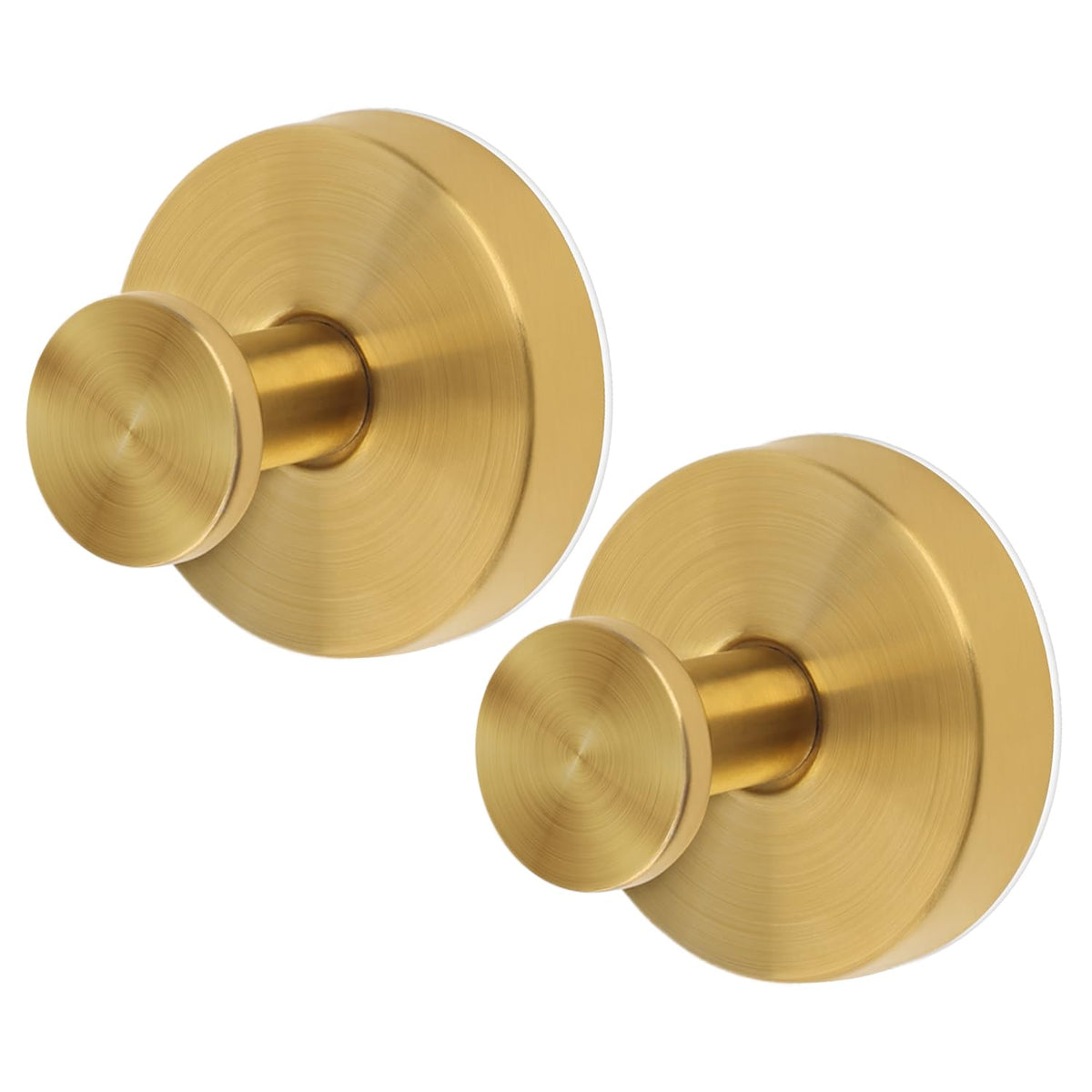 Peutier 2Pcs Suction Cup Hooks, Premium Stainless Steel Suction Cup Hooks Shower Hooks Suction Cup Bathroom Towel Coat Hook Suitable For Glass Mirror Smooth Surface(Gold), Medium