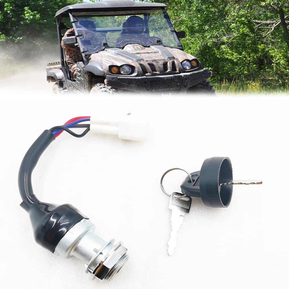 Chikia Ignition Key Switch 4 Wires(On The Dash)Replacement For Hisun Utv 400 500 700 800 Massimo Msu500 700,Axis 500 700,Coleman