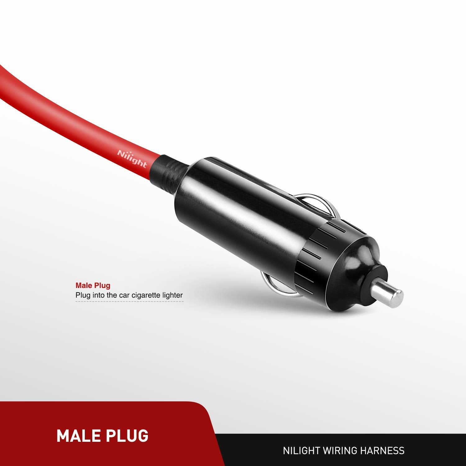 Nilight Cigarette Lighter Extension Cord Cable Heavy Duty 6Ft 12V/24V Car Charger With Cigarette Lighter Plug Cigarette Lighter