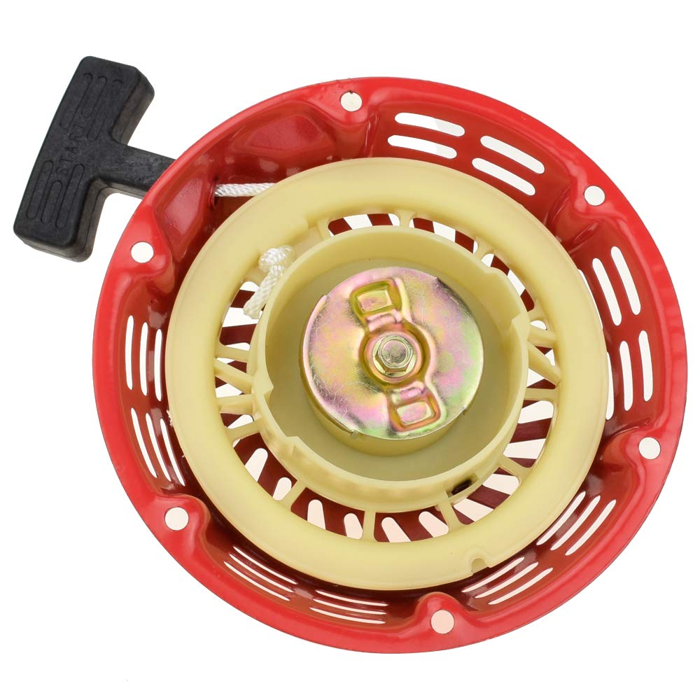 Hiaors Pull Recoil Starter For Predator 196Cc 212Cc Harbor Freight 5.5Hp 5.5Hp Coleman Ct200U Ct200U-Ex Bt200X Kt196 Baja Warrior Heat Mb200 Mb165 Massimo Mini Bike Hammerhead Go Kart Cart Red Parts