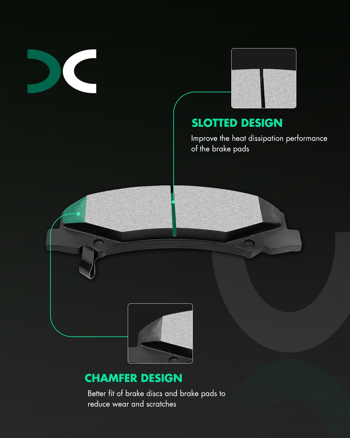 Scitoo D1159 D999 Front Ceramic Rear Semi-Metal Brake Pads Sets Fit For Chevrolet Impala 2011-2013,For Chevrolet Impala Limited