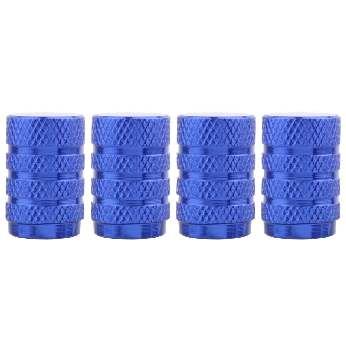 Tomall Round Tire Valve Stem Caps Chrome Blue For Car Wheel Dust Caps