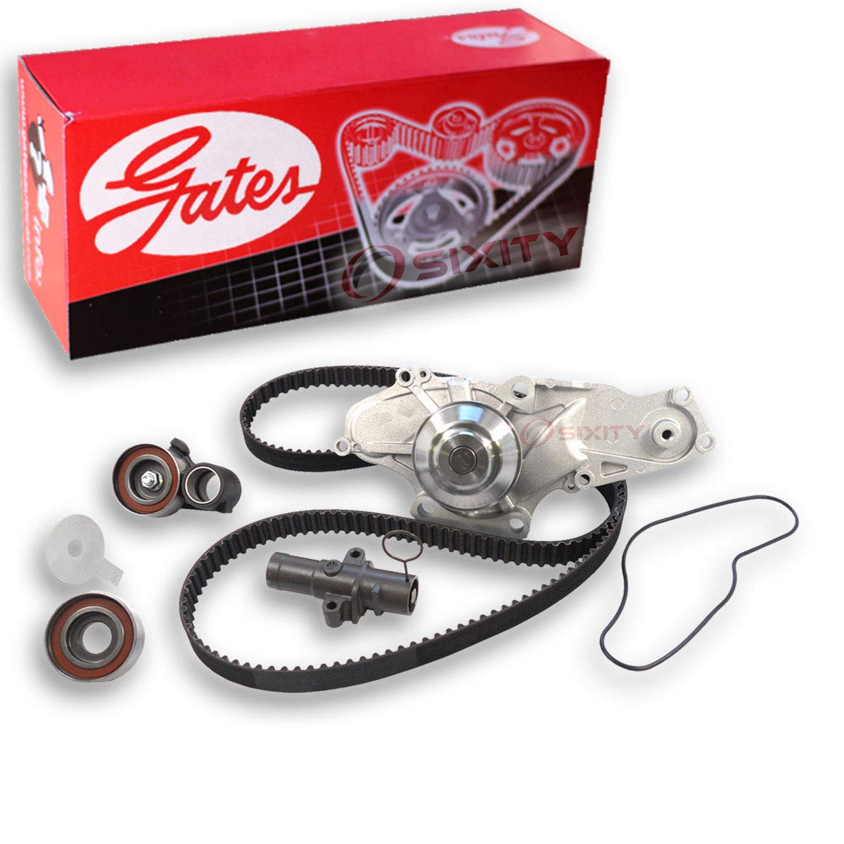 Gates PowerGrip Timing Belt Kit w Water Pump compatible with Honda Ridgeline 3.5L V6 2006-2014