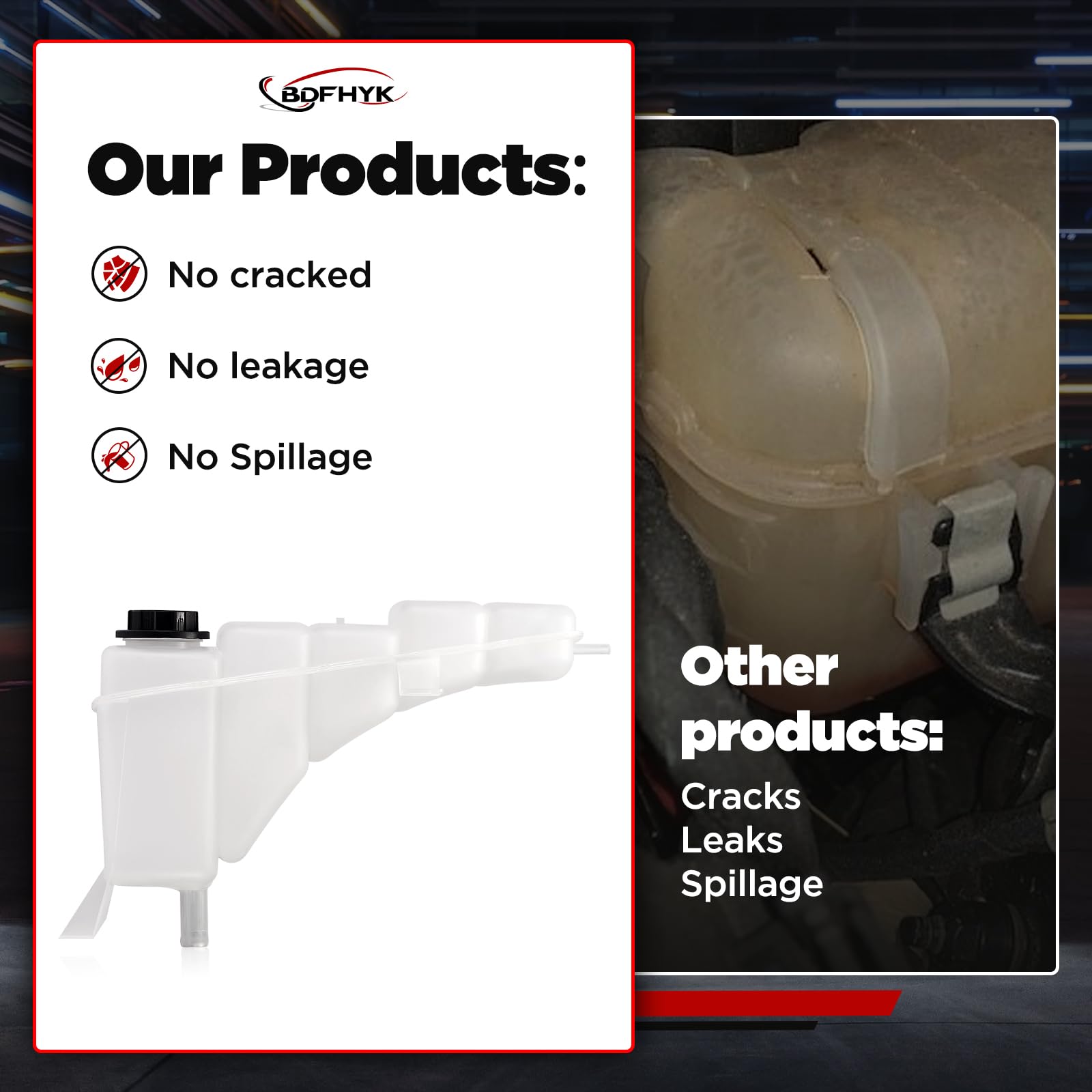 Bdfhyk Engine Coolant Expansion Reservoir Overflow Tank Compatible With Ford Excursion F-250 F-350 F-450 F-550 Super Duty Replac