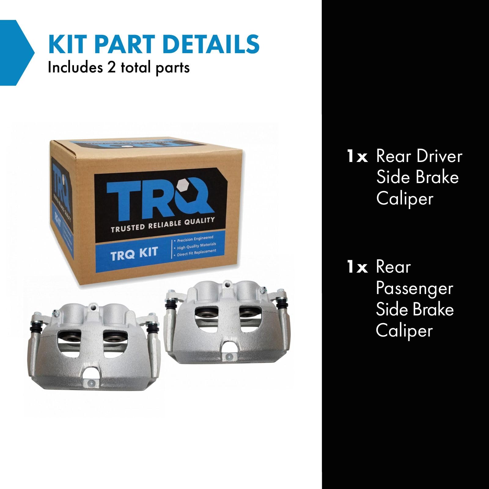 Trq Rear Brake Caliper Set Compatible With 2009-2010 Dodge Ram 2500 Ram 3500 2012 Ram 1500 2011-2018 2500 3500