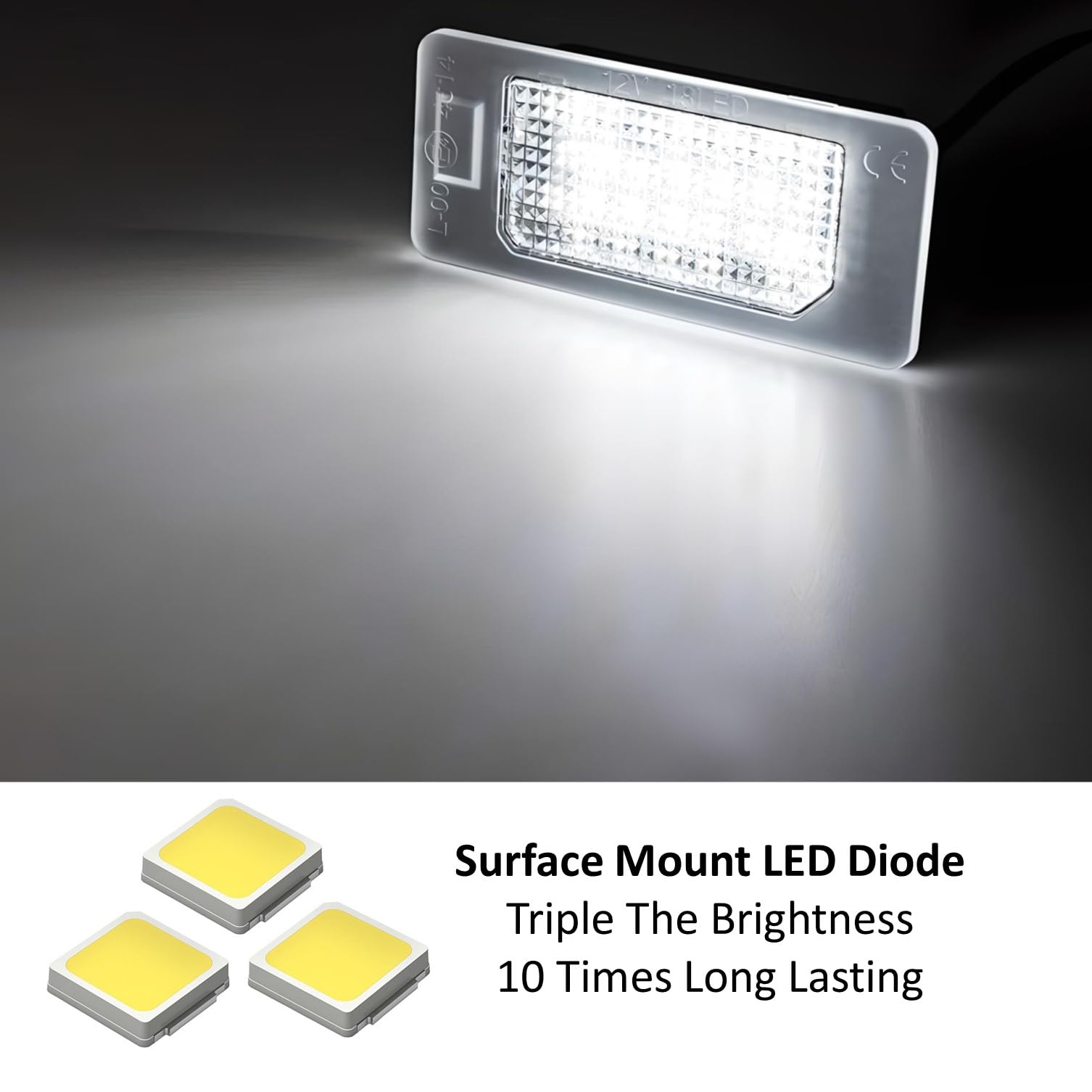 Ijdmtoy Oem-Fit 3W Full Led License Plate Light Kit Compatible With Bmw 1 2 3 4 5 Series X3 X4 X5 X6, Powered By 24-Smd Xenon Wh