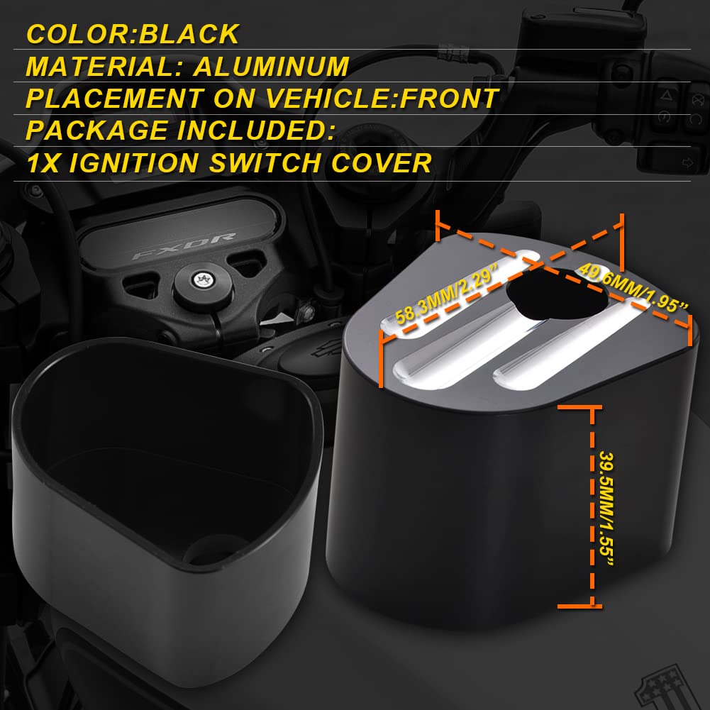Katur Cnc Ignition Switch Cover Motorcycle Cnc Accessory Chrome Edge Cut Billet Aluminum Compatible With Harley Electra Street G
