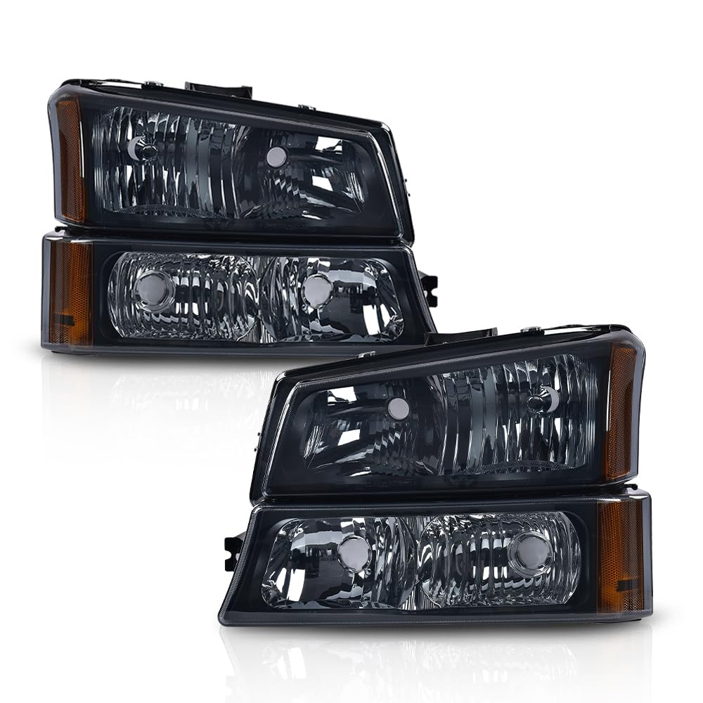 Pit66 Headlight Assembly Compatible With Chevy Silverado 1500 2500 3500 Hd Models 2003-2006/Fit Avalanche 1500 2500 03-06(Fit No