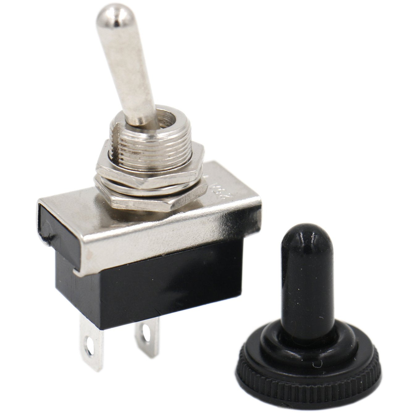 Baomain Toggle Switch SPST ON-Off Type 2 Pin 12V/10A with Waterproof Cover for Auto Car (1PCS)