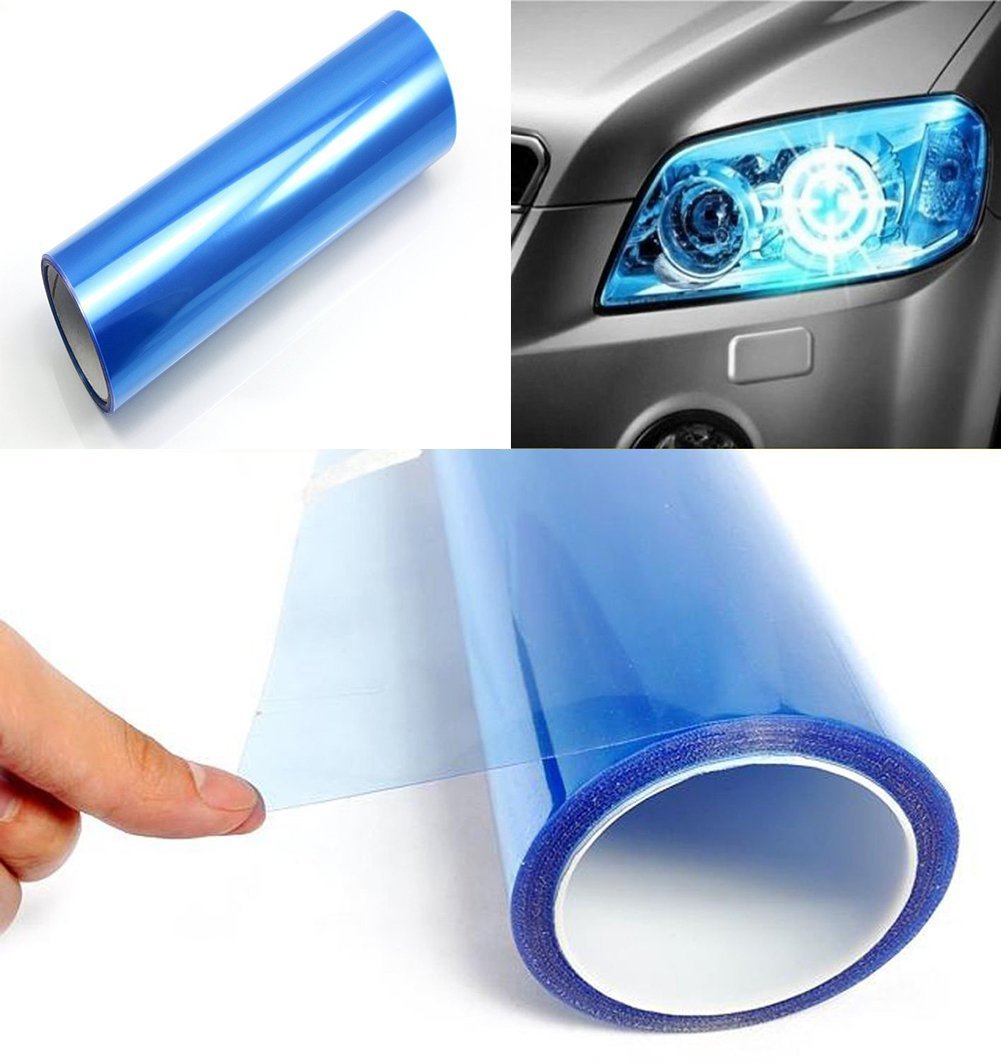 Diyah 12 X 48 Inches Self Adhesive Headlight, Tail Lights, Fog Lights Tint Vinyl Film (Light Blue)