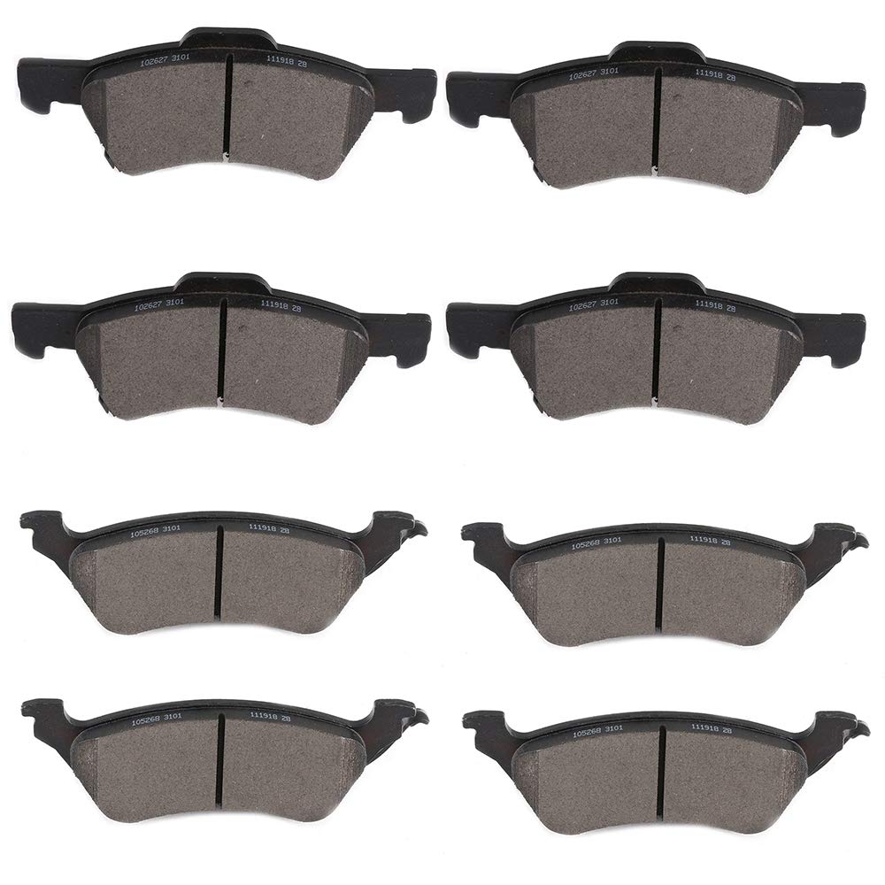 Cciyu Ceramic Front Rear Disc Brake Pad Set Fit For 2001-2007 For Chrysler Town & Country, 2001-2007 For Dodge Caravan, 2001-200