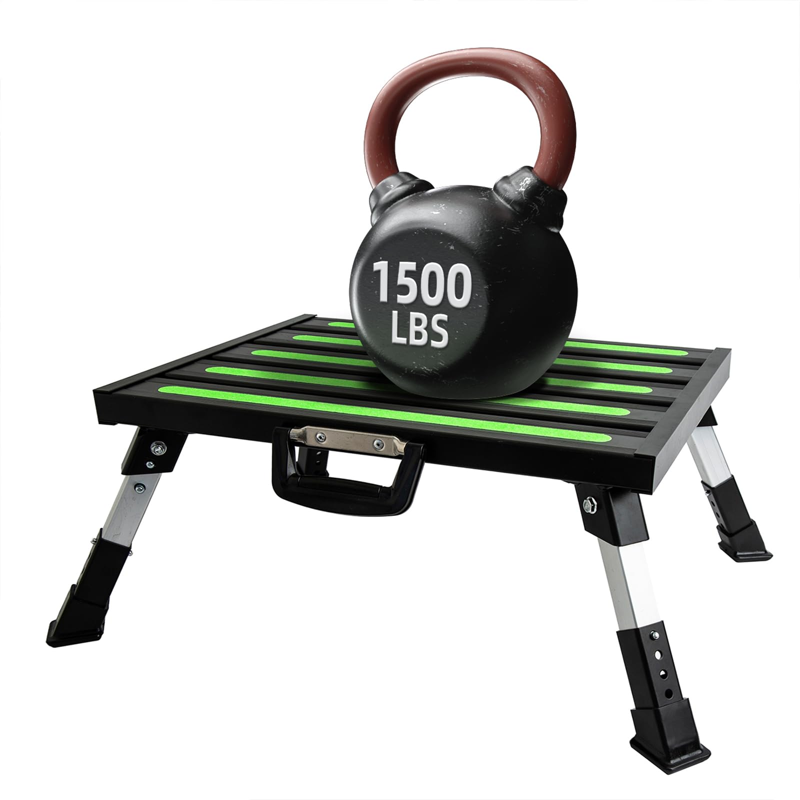 Garfatolrv 19     14.5    Large Rv Steps With Glow In The Dark Tapes Adjustable Rv Step Aluminum Rv Step Supports Up To 1500 Lbs