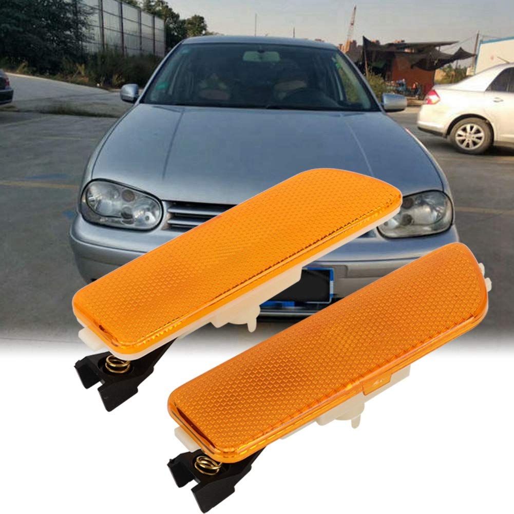 Suuonee Bumper Marker Side Light, 1 Pair Car Smoked Bumper Marker Side Light for GOLF for JETTA MK4 617215181853(Yellow)