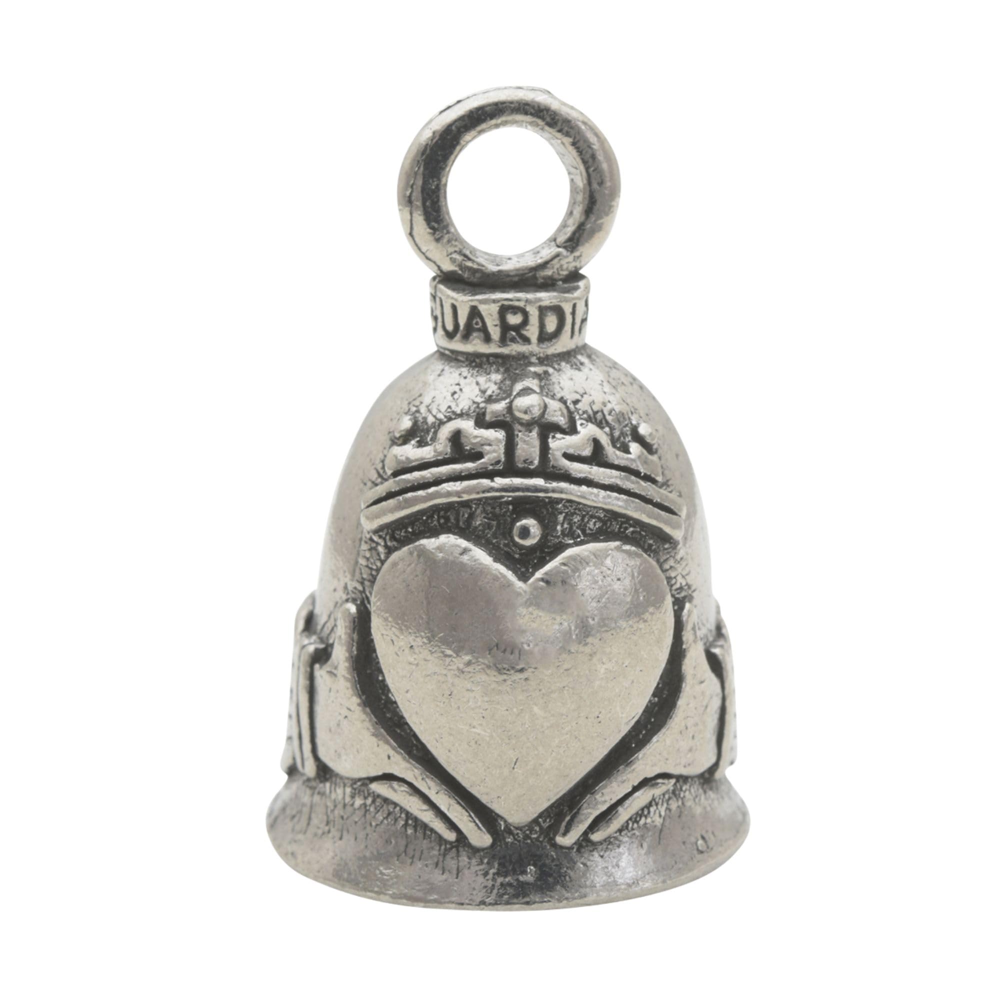 Guardian Bell Claddagh Good Luck Bell W/Keyring & Black Velvet Gift Bag | Motorcycle Bell | Lead-Free Pewter | Made In Usa