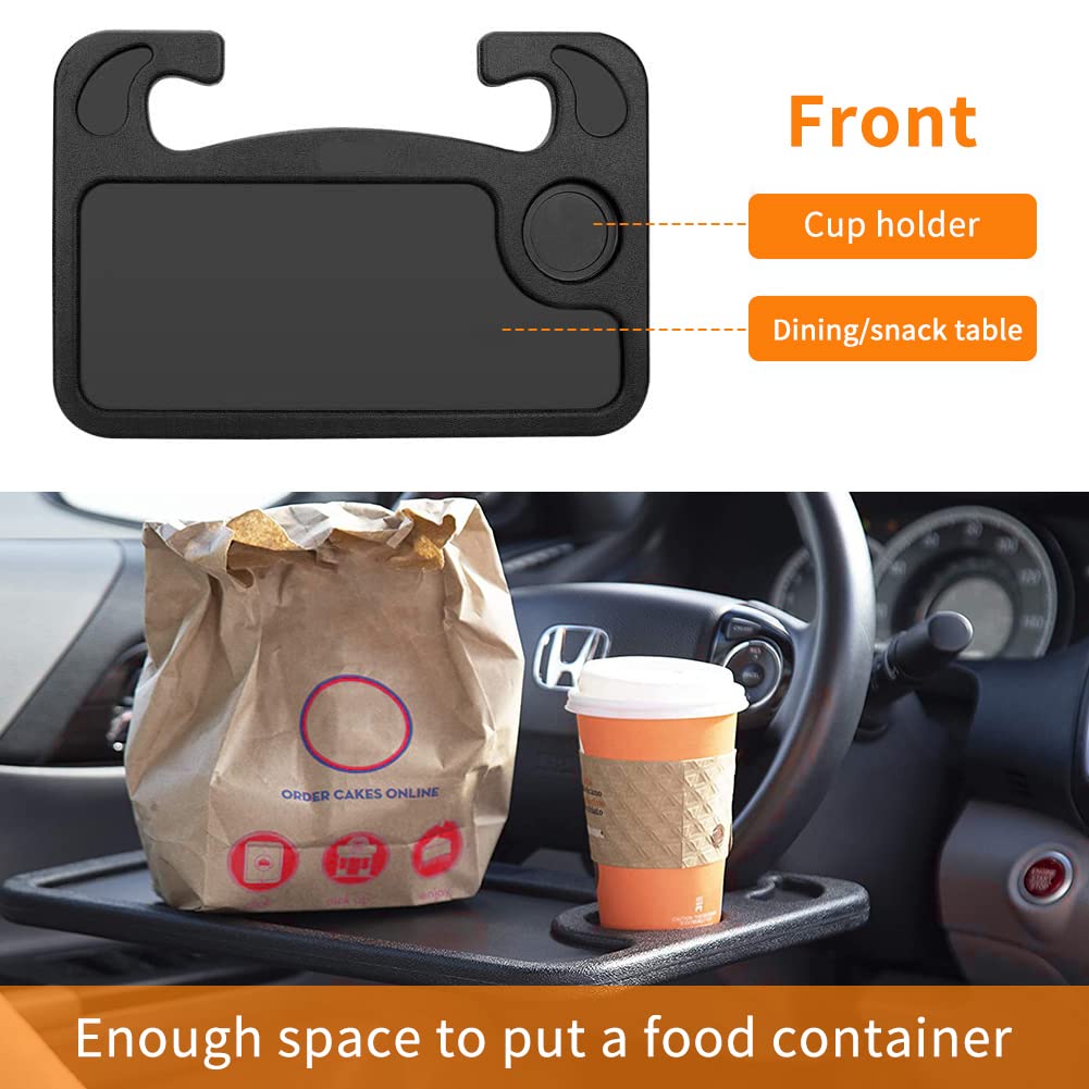 Car Steering Wheel Desk | Food Table For Car | Steering Wheel Tray For Constant Travelers, Fits Most Vehicles Steering Wheels (B