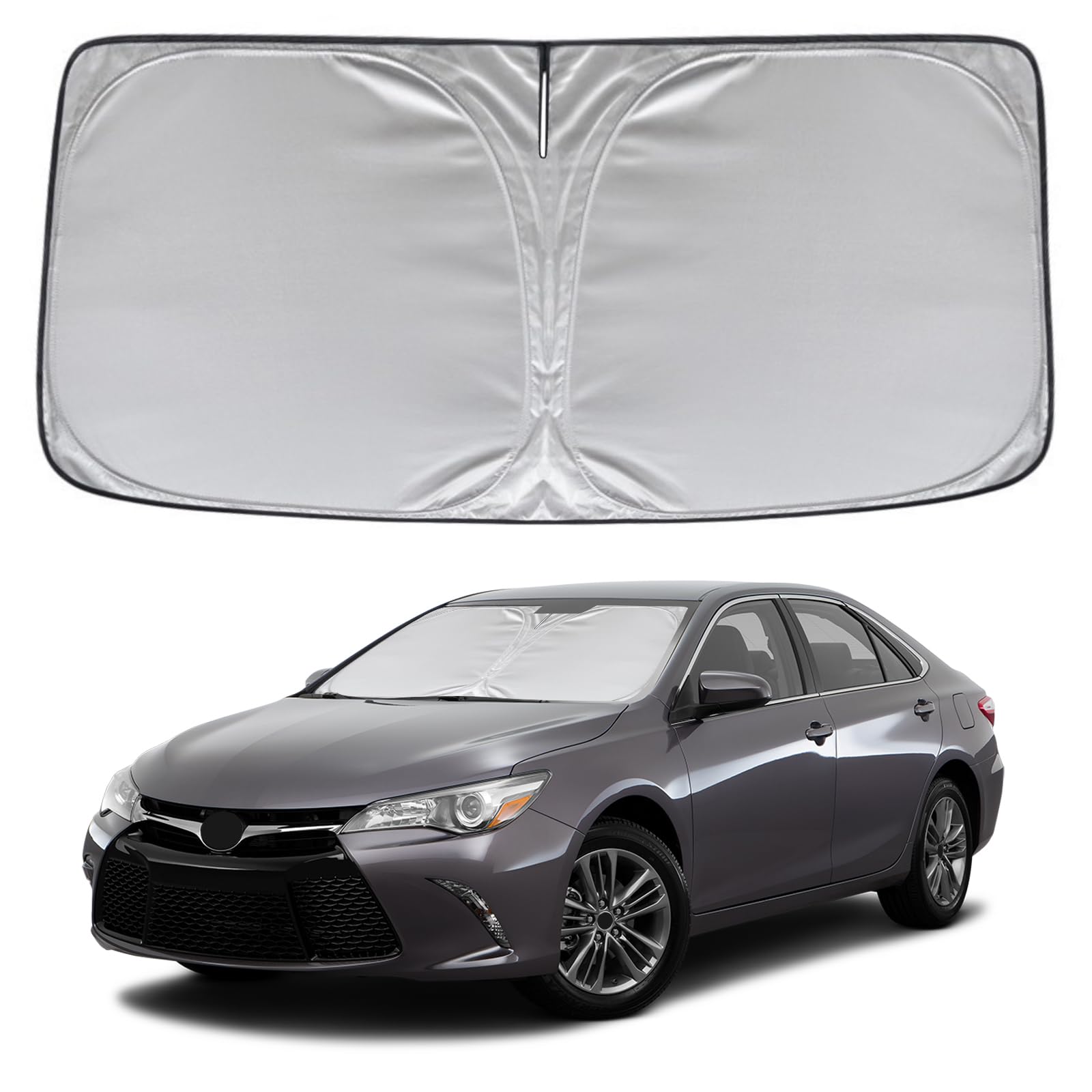 Kayzt Windshield Sun Shade For Toyota Camry 2012-2017 Le Xle Hybrid Se Xse Sedan Foldable Sunshade Front Window Custom Fit Acces
