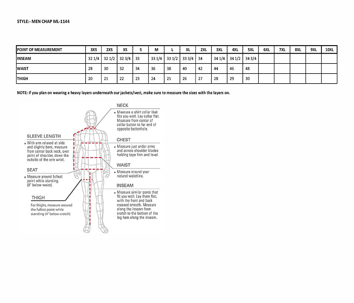 Milwaukee Leather ML1144 Men's Black Premium Leather Vented Motorcycle Rider Chaps w/Reflective Piping - 5X-Large