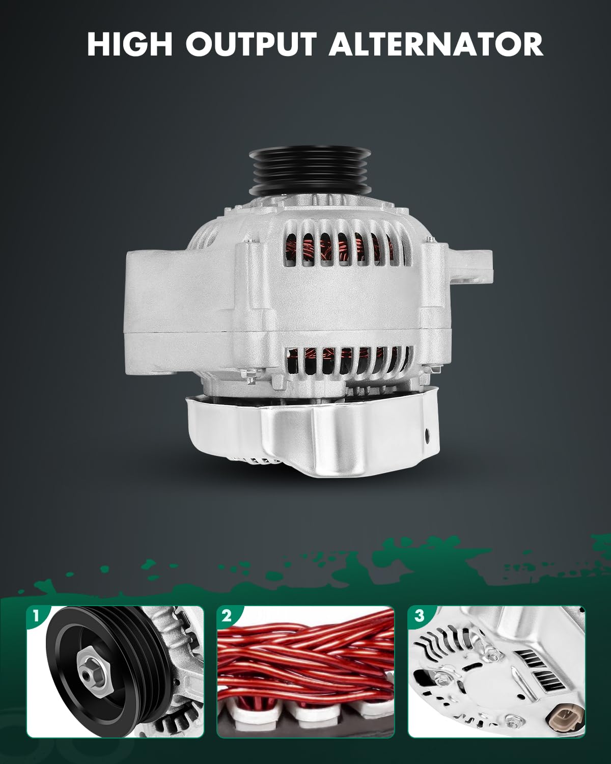 SCITOO Alternator Fit for Toyota for Tacoma 1995-1999, Tundra 2000-2002, 4Runner 1996-1998, T100 1995-1998, 3.4L - 12V 70 Amp CW