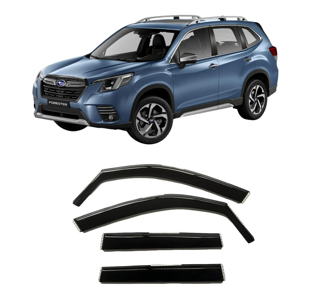 2019-2024 In-Channel Side Window Visor Deflectors Compatible With Subaru Forester Rain Guards Sk Premium Sport Limited Touring S