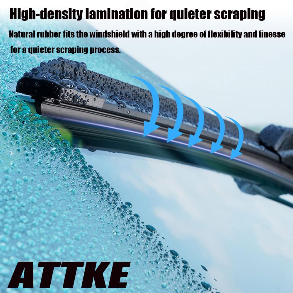 Attke Front Windshield Wiper Blades For Audi A4 2009-2020,Audi Q5 2009-2020/Audi A5 2008-2020 Genuine Replacement Wiper Blade Se