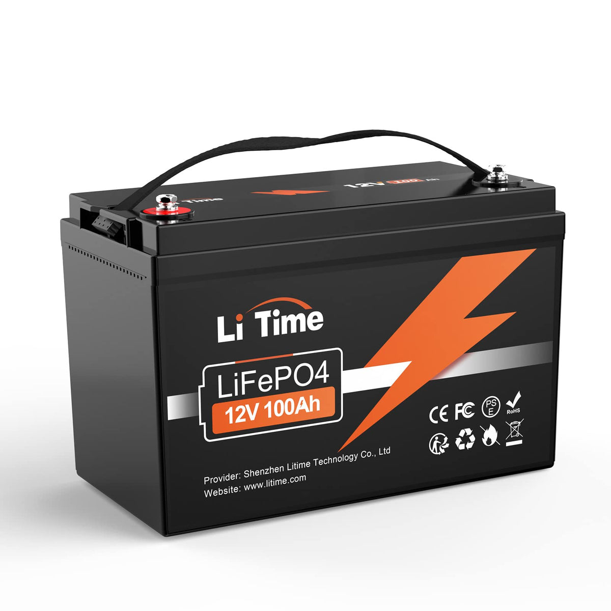 Litime 12V 100Ah Lifepo4 Battery Bci Group 31 Lithium Battery Built-In 100A Bms, Up To 15000 Deep Cycles, Perfect For Rv, Marine