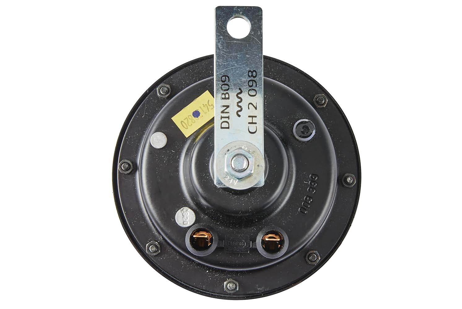 HELLA 003399061 Supertone 24V Low Tone Horn with Black Protective Grill, Single Horn