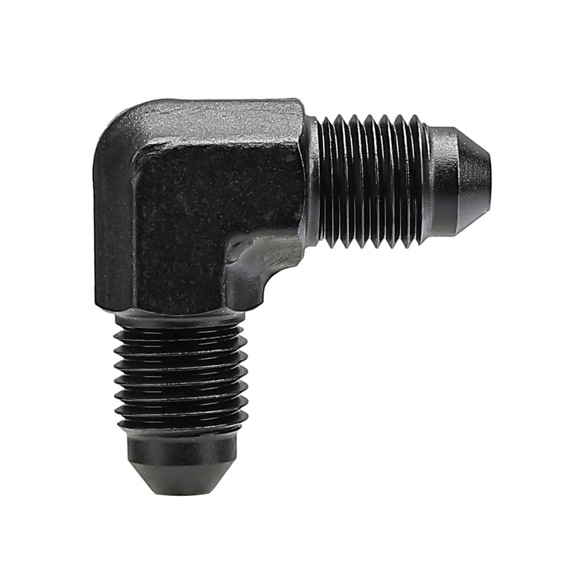 EVIL ENERGY 3AN Male to Male Flare 90 Degree Union Coupler Fitting Coupling Aluminum Black