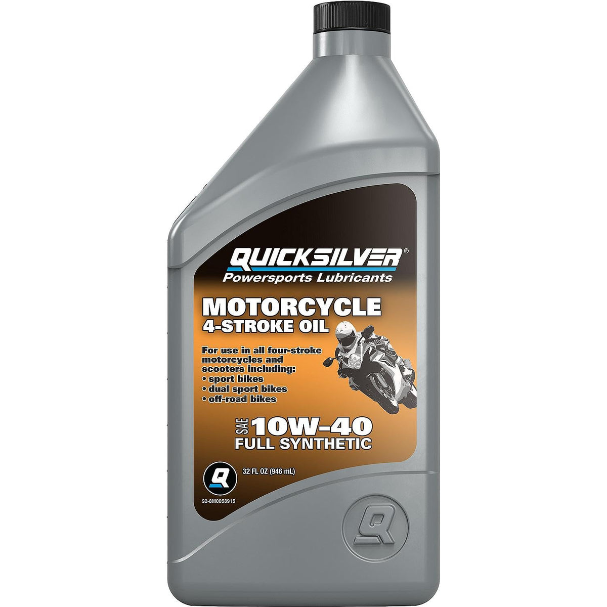 Quicksilver 10W-40 Full Synthetic Motorcycle Oil - 1 Quart