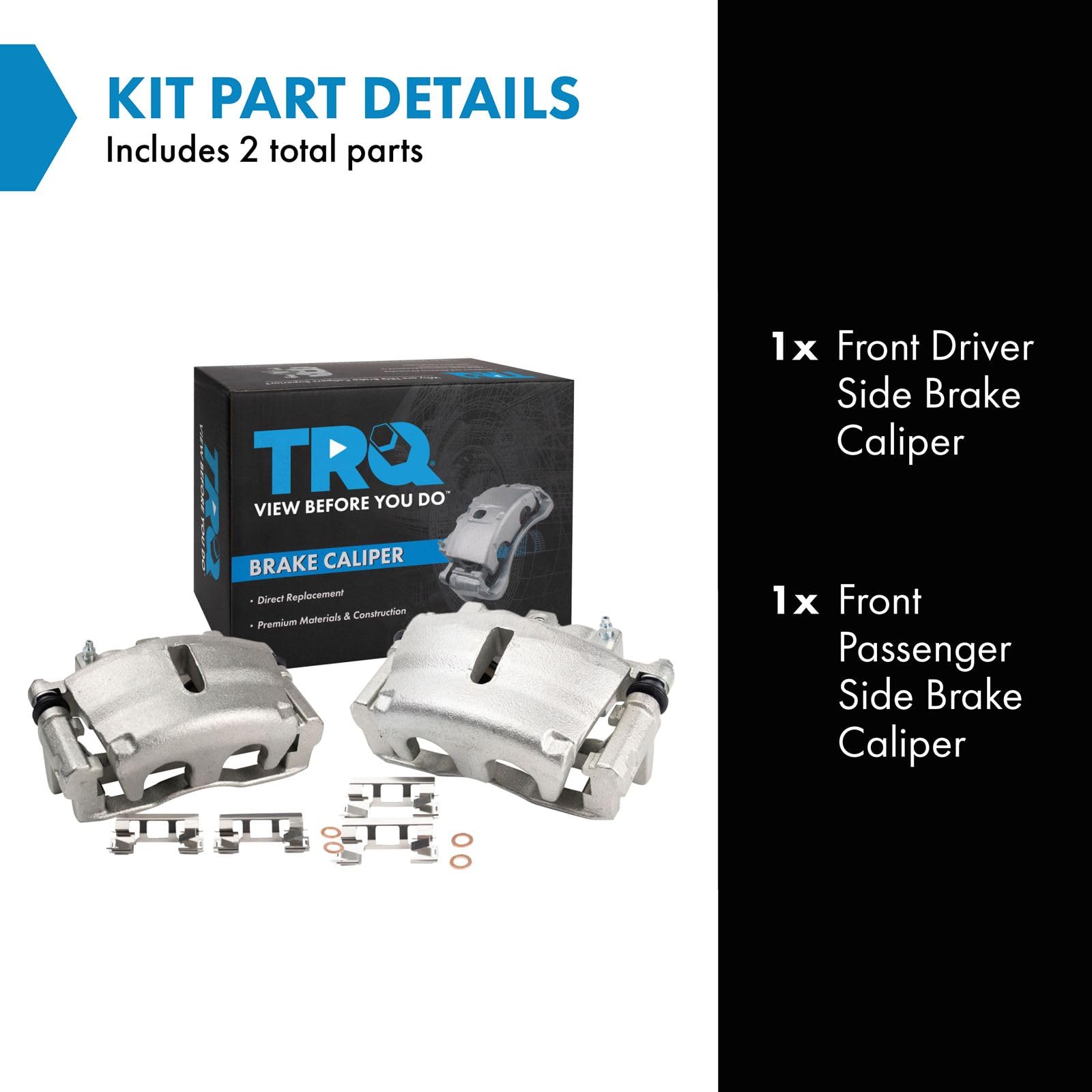 Trq Front Brake Caliper Set Compatible With 06-17 Buick Chevrolet 06-16 Gmc 06-09 Saab 07-10 Saturn