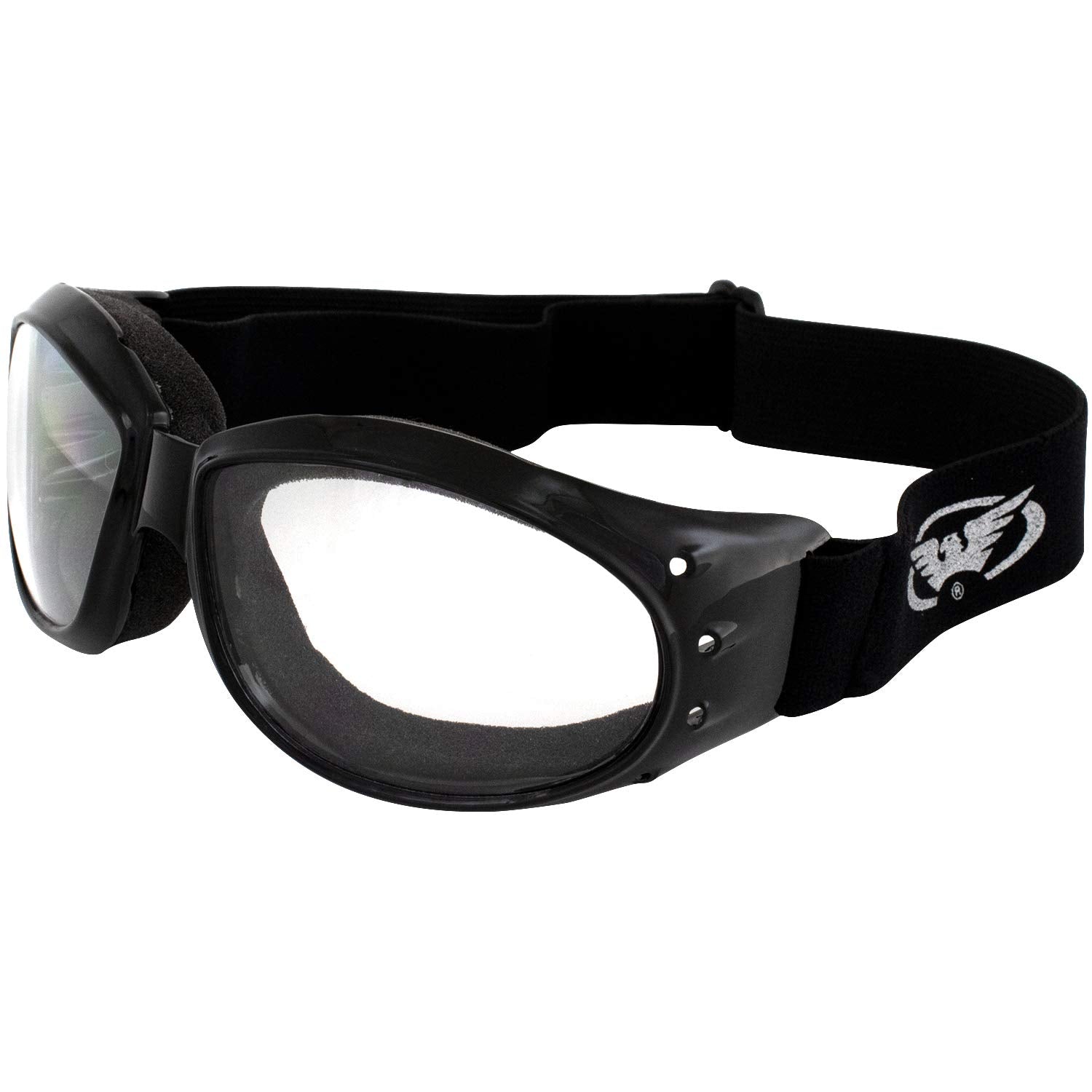 Global Vision Gv Eliminator Dirt Bike Padded Motorcycle Riding Goggles For Men And Women (Black Frame/Smoke Lens) (Black Frame/Clear-Smoke Lens)