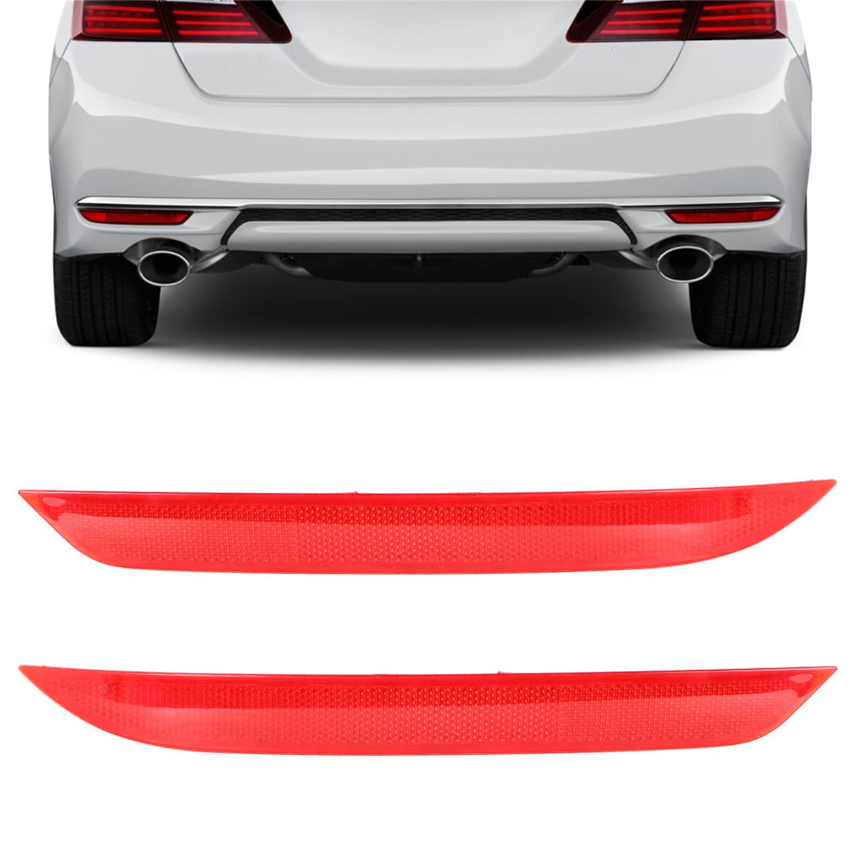 Silscvtt Red Reflector Rear Bumper Left And Right Replacement For 2016 2017 Accord 33505T2Aa11 33555T2Aa11 Ho1185111 Ho1184111