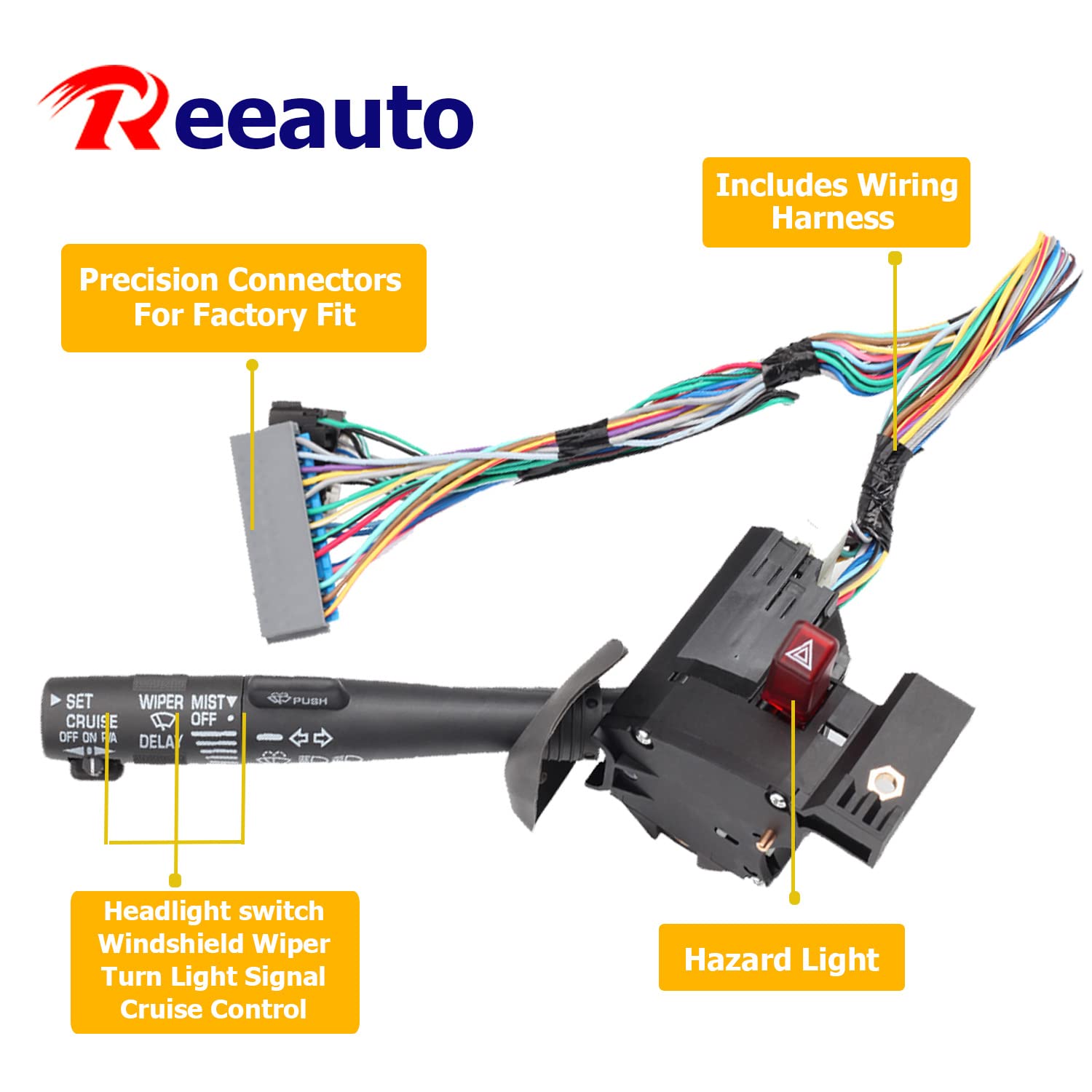 Multi-Function Combination Turn Signal, Wiper, Washers, Hazard Switch, Cruise Control Switch Compatible with 95-99 Tahoe Blazer