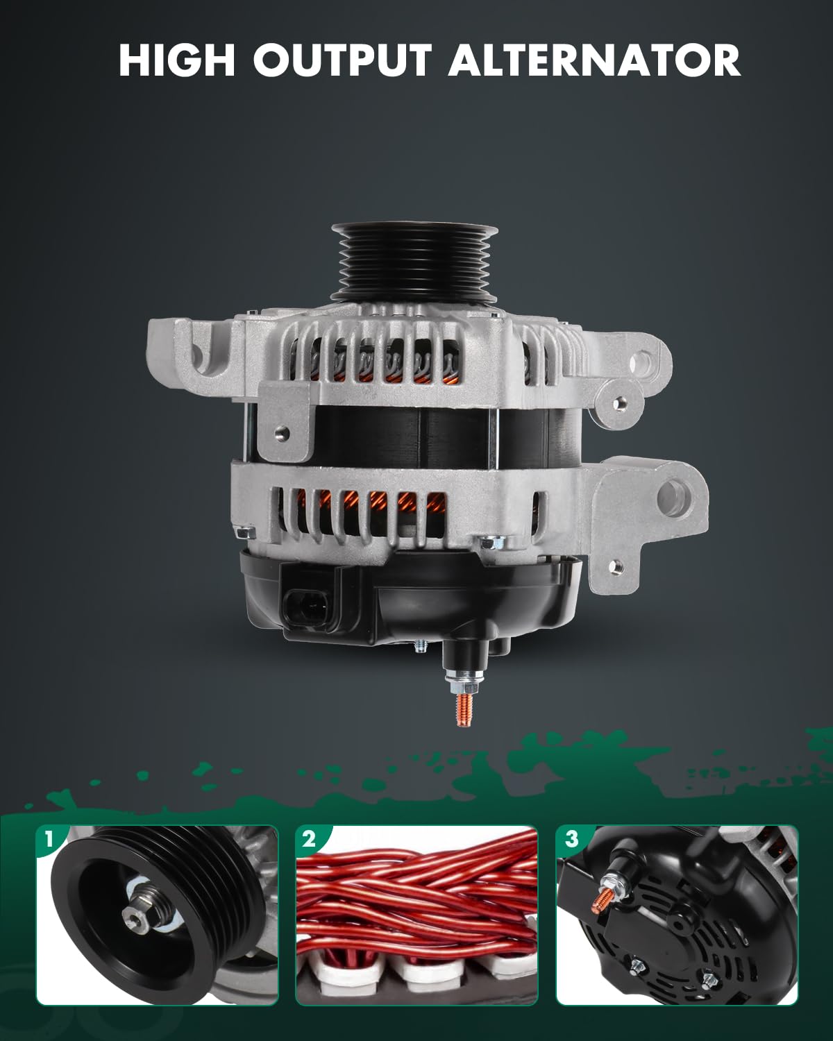 SCITOO Alternator Fits for Cadillac CTS 2004 2005 2006 2007, 2.8L 3.6L - 12V 140Amp CW 6-Groove Pulley, Replace OE 11044 104210-