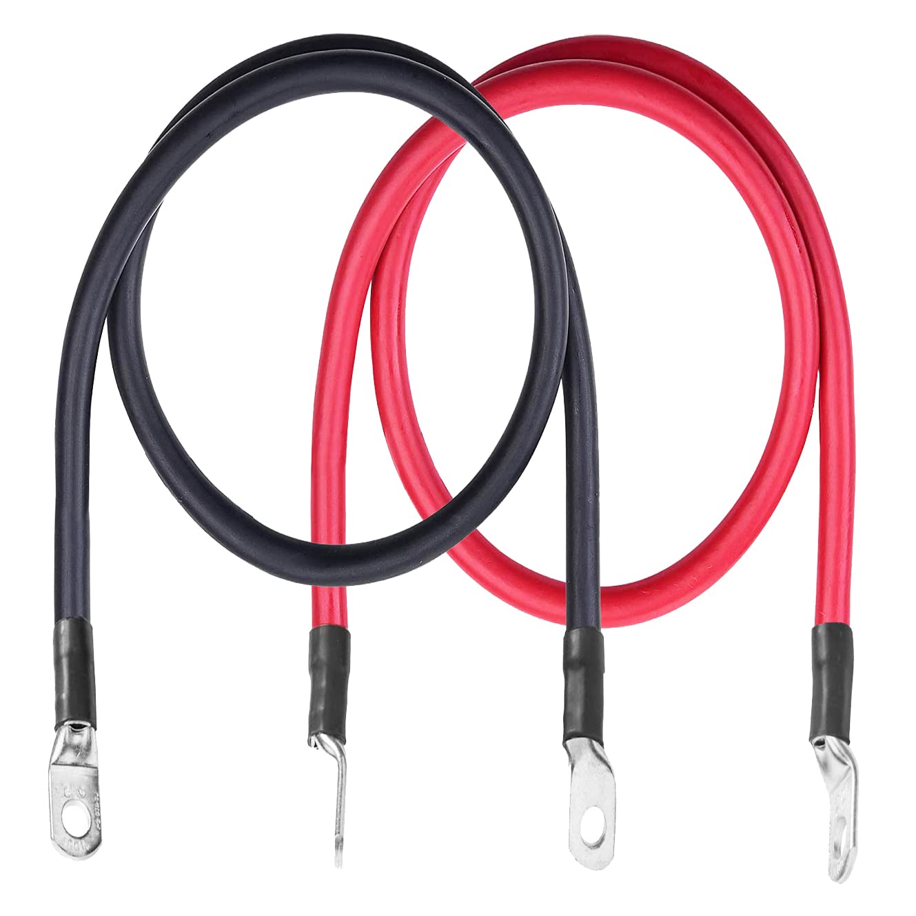 ROYFACC 5 AWG Battery Cable 20 Inch Five Gauge Pure Copper Electrical Wire with 5/16'' Ring Terminals for Auto Car Solar ATV Law