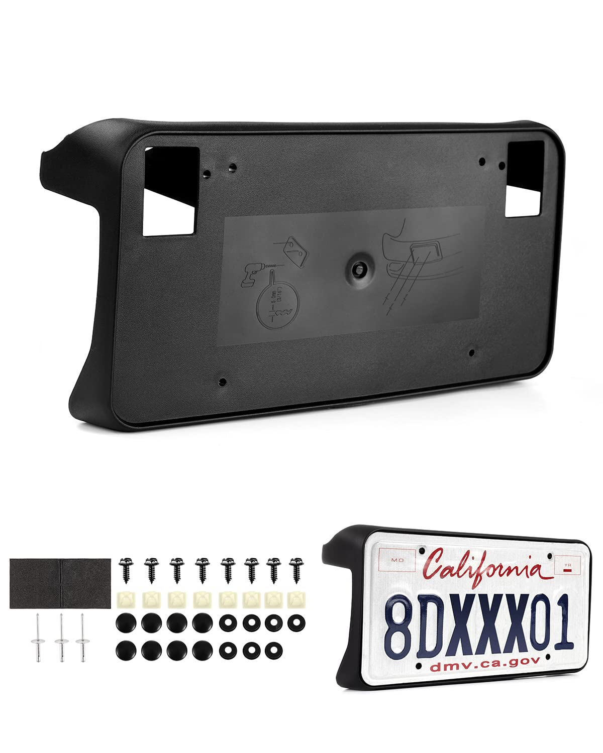 Forccord Custom Fit For License Plate Bracket Chevy Silverado 1500 (2019 2018 2017 2016) Replacement Front License Plate Frame B