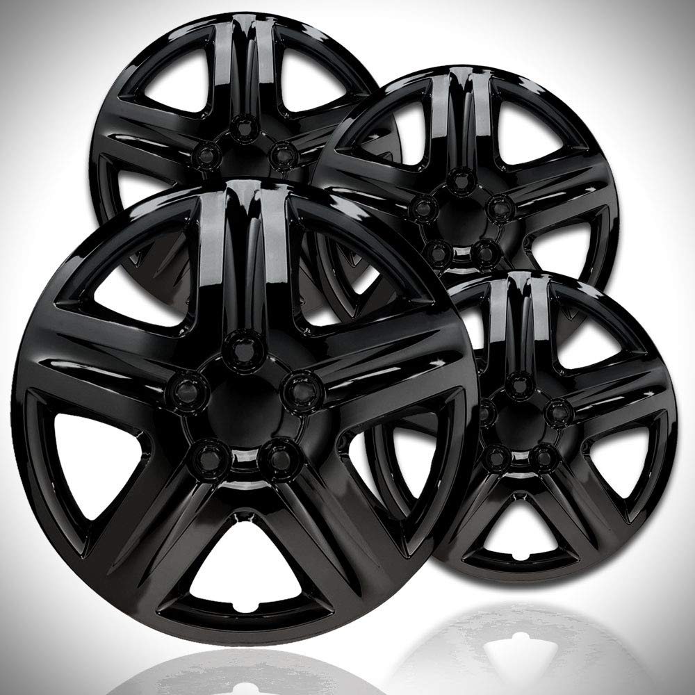 Elite Auto Chrome 17'' Gloss Black Hubcaps - Deluxe Abs Covers For 'Monte Carlo' Style (Set Of 4)
