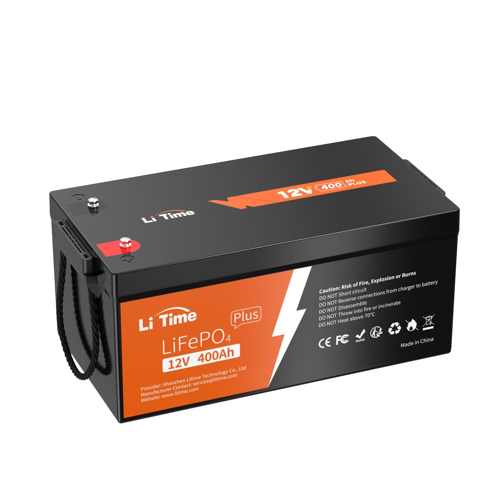 Litime 12V 400Ah Plus Lifepo4 Lithium Battery W/ 250A Bms, 5120Wh Energy, 3200W Max, 4000-15000 Cycles & 10-Year Lifetime, Load