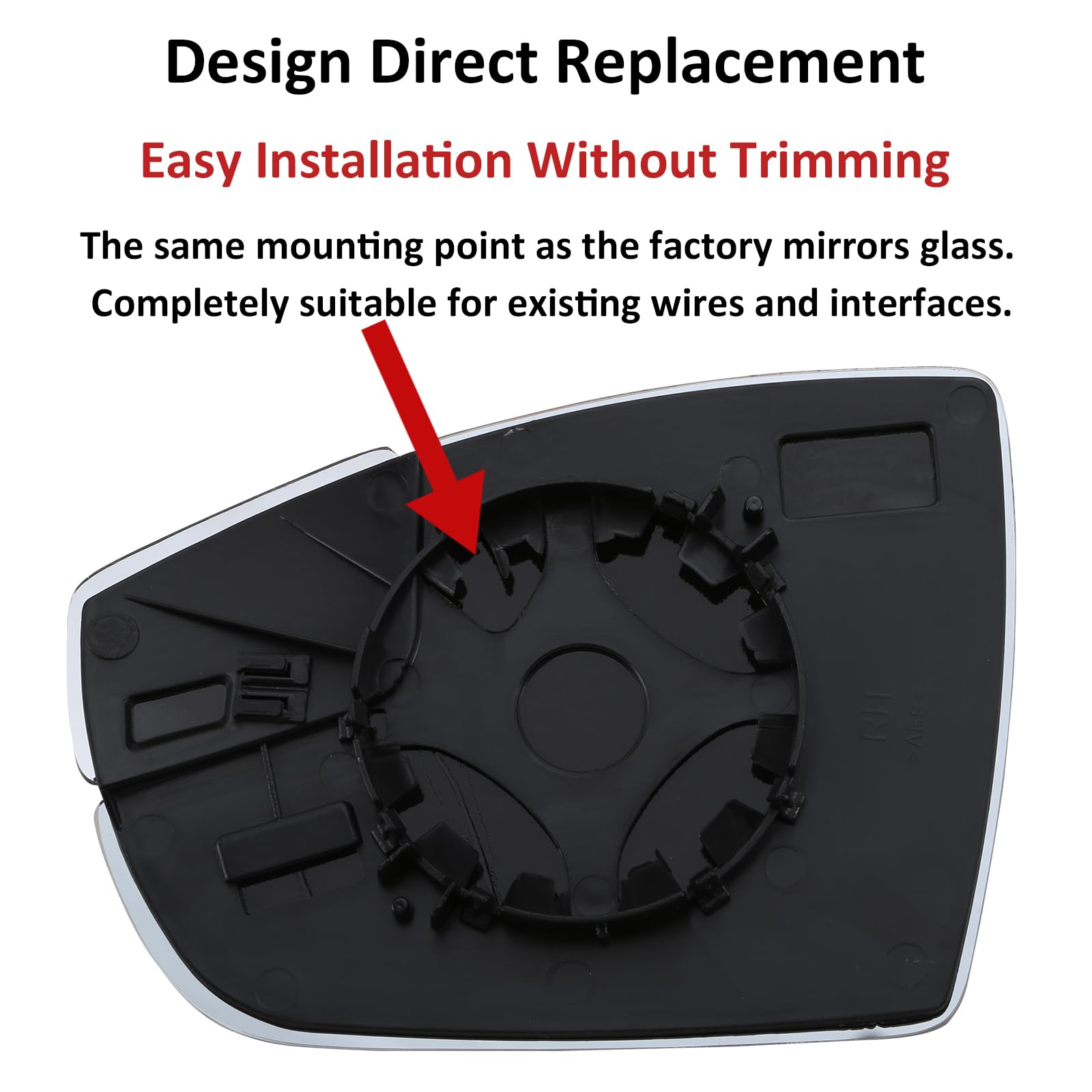 LOIYLLEN Passenger Side Mirror Replacement for Ford Focus 2012 2013 2014 2015 2016 2017 2018 - Right Side Mirror Glass, Rear Vie