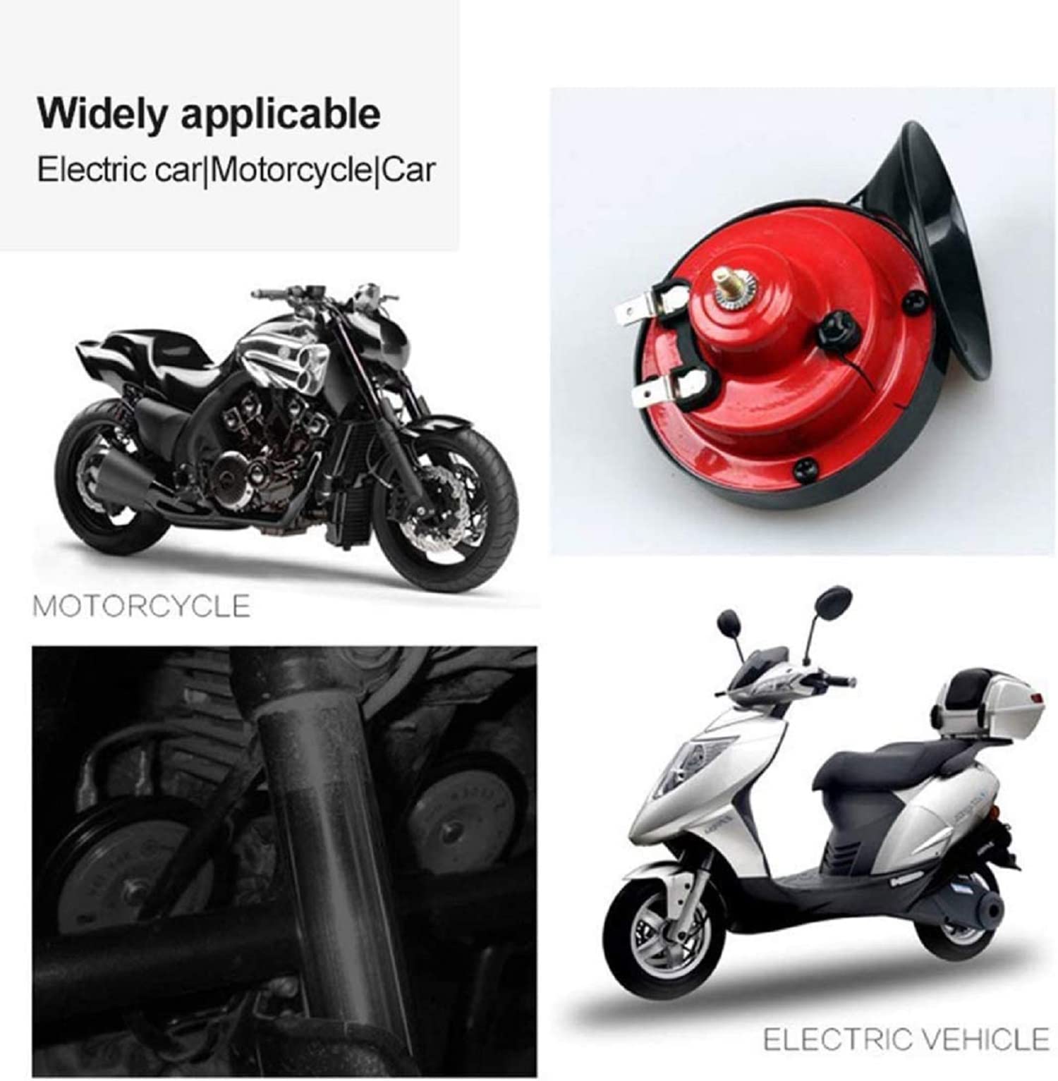 300db car horn ?2 pack? 12v waterproof double horn, used for trucks, trains and ships, electric snails for cars, motorcycles, al