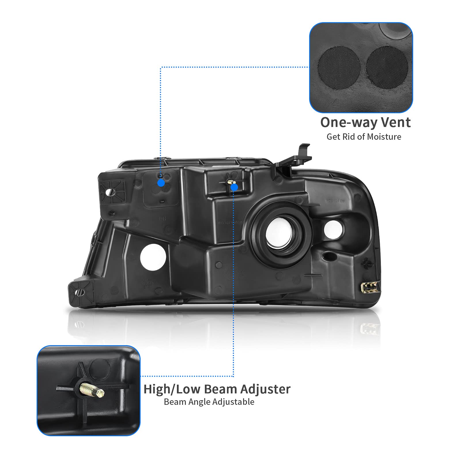 Dwvo Headlights Assembly Compatible With 2004 2005 2006 2007 2008 Ford F-150/06 07 08 Lincoln Mark Lt Oe Headlamp Chrome Housing