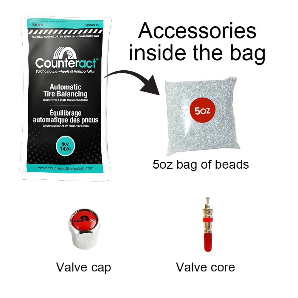 Counteract Diyk-5 Do It Yourself Tire/Wheel Balancing Beads Kit - Off -Road, Light Duty Truck Tires, (4) 5Oz Diy Bead Bags, (4)