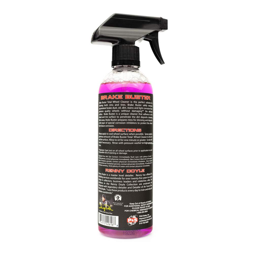 P&S Professional Detail Products - Brake Buster Wheel Cleaner - Non Acid, Removes Brake Dust, Oil, Dirt, Light Corrosion (1 Pint)