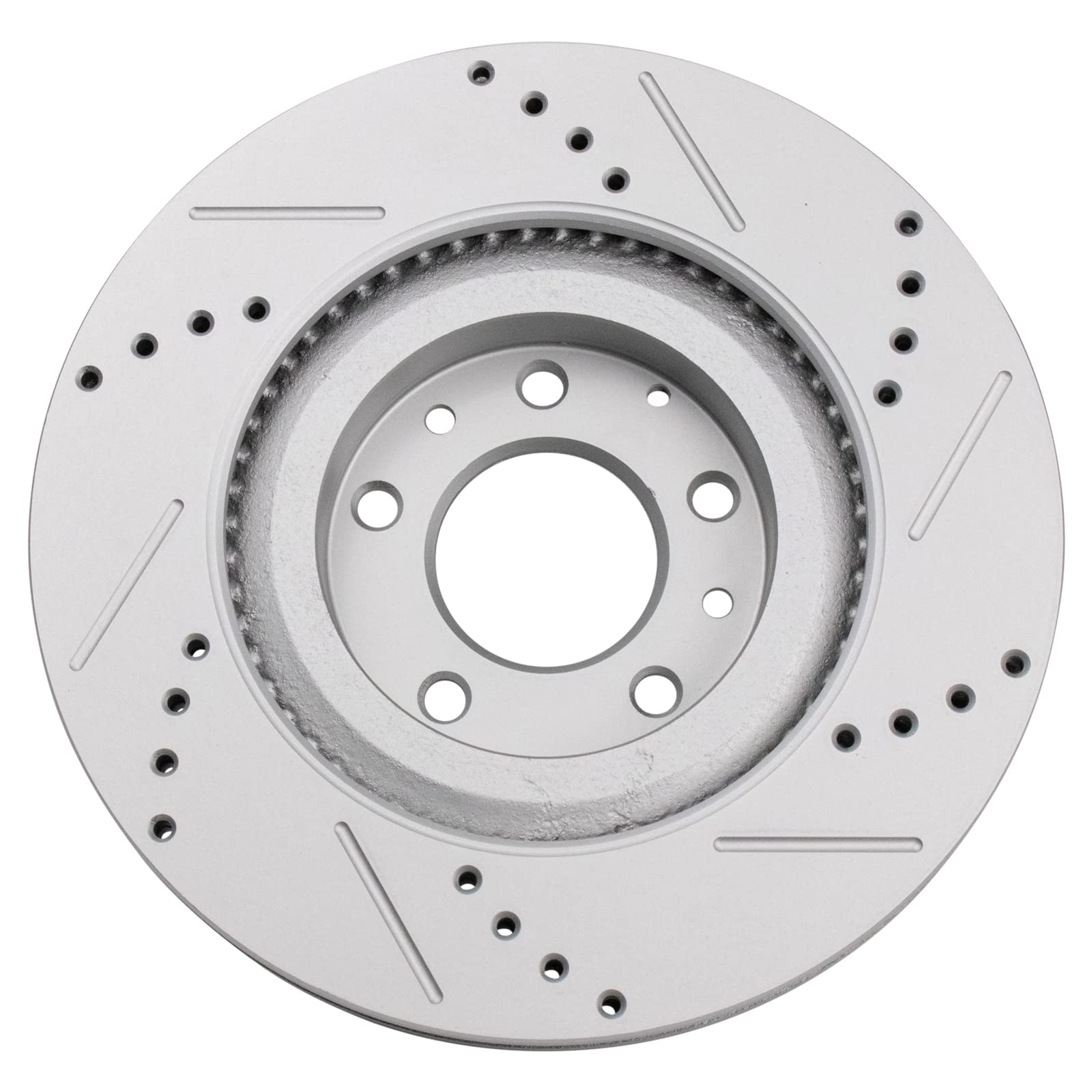 Trq Front Performance Brake Rotors Set Premium G-Coated Cross Drilled & Slotted Compatible With 2007-2015 Mazda Cx-9